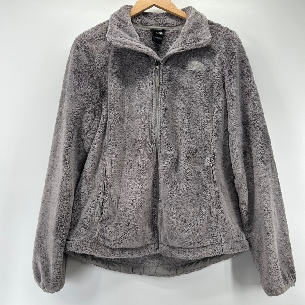 The North Face Osito 2 Fleece Jacket Womens Medium Grey Full Zip High Pile Soft